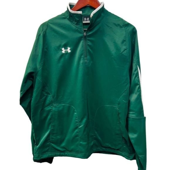 Under Armour Green and White Quarter Zip Track Jacket - Picture 1 of 10